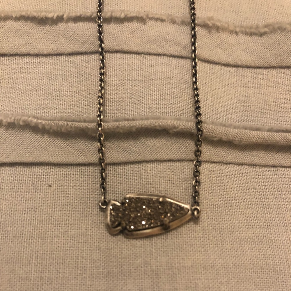 Kendra Scott Arrowhead Gunmetal Pendant Necklace
